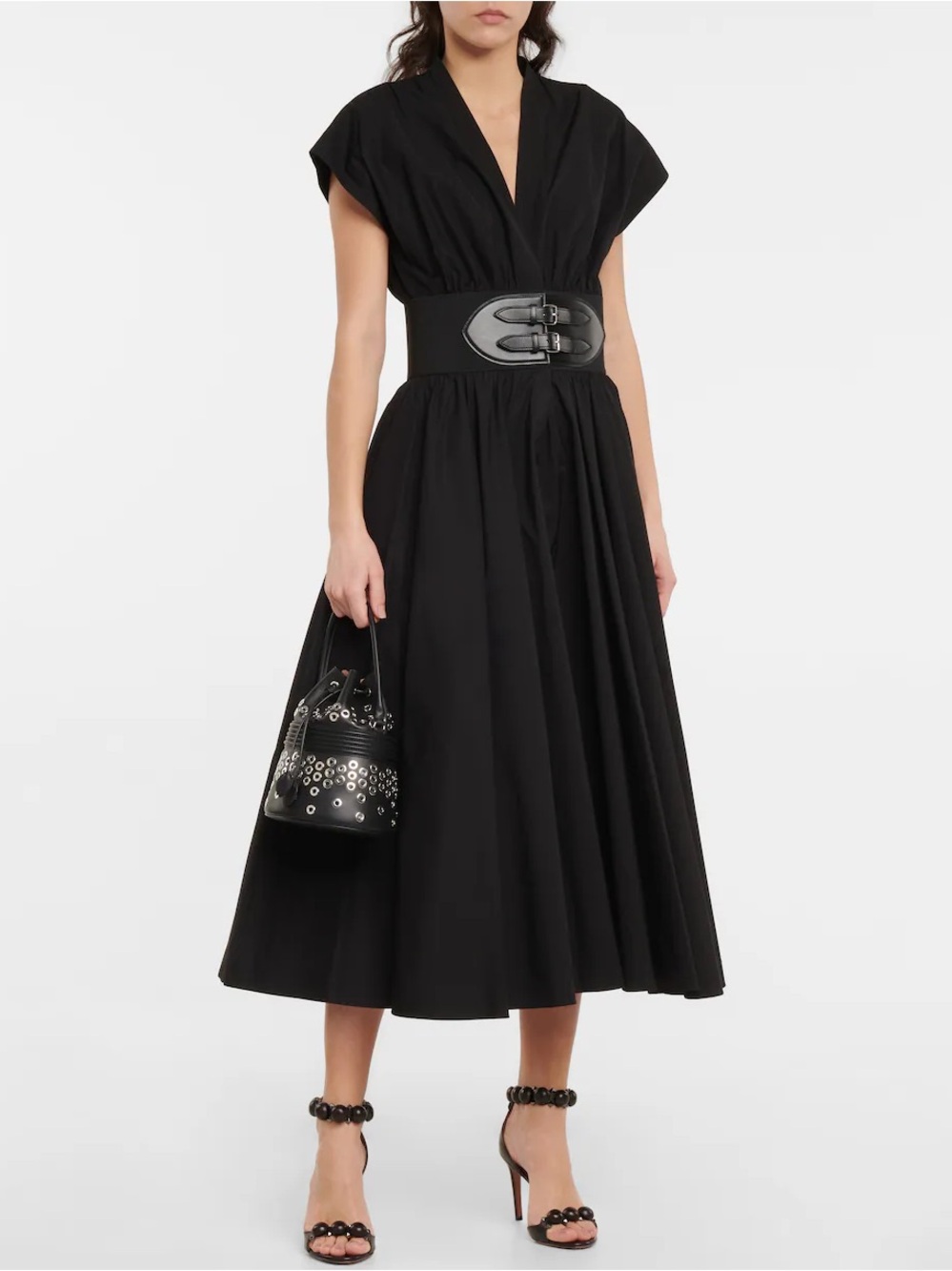 NWT Belted Cotton Poplin Midi Dress Size 8